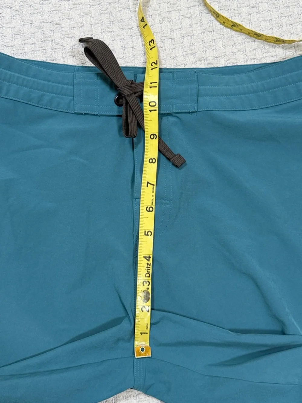 Men’s Prana Fenton Boardshort Catalina Blue Black Logo & Ties Size Large